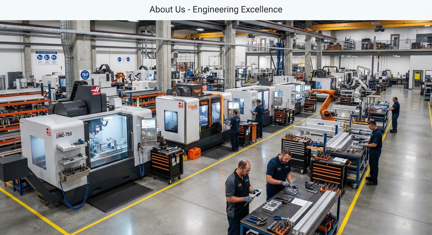Xưởng gia công cơ khí với máy CNC đang vận hành