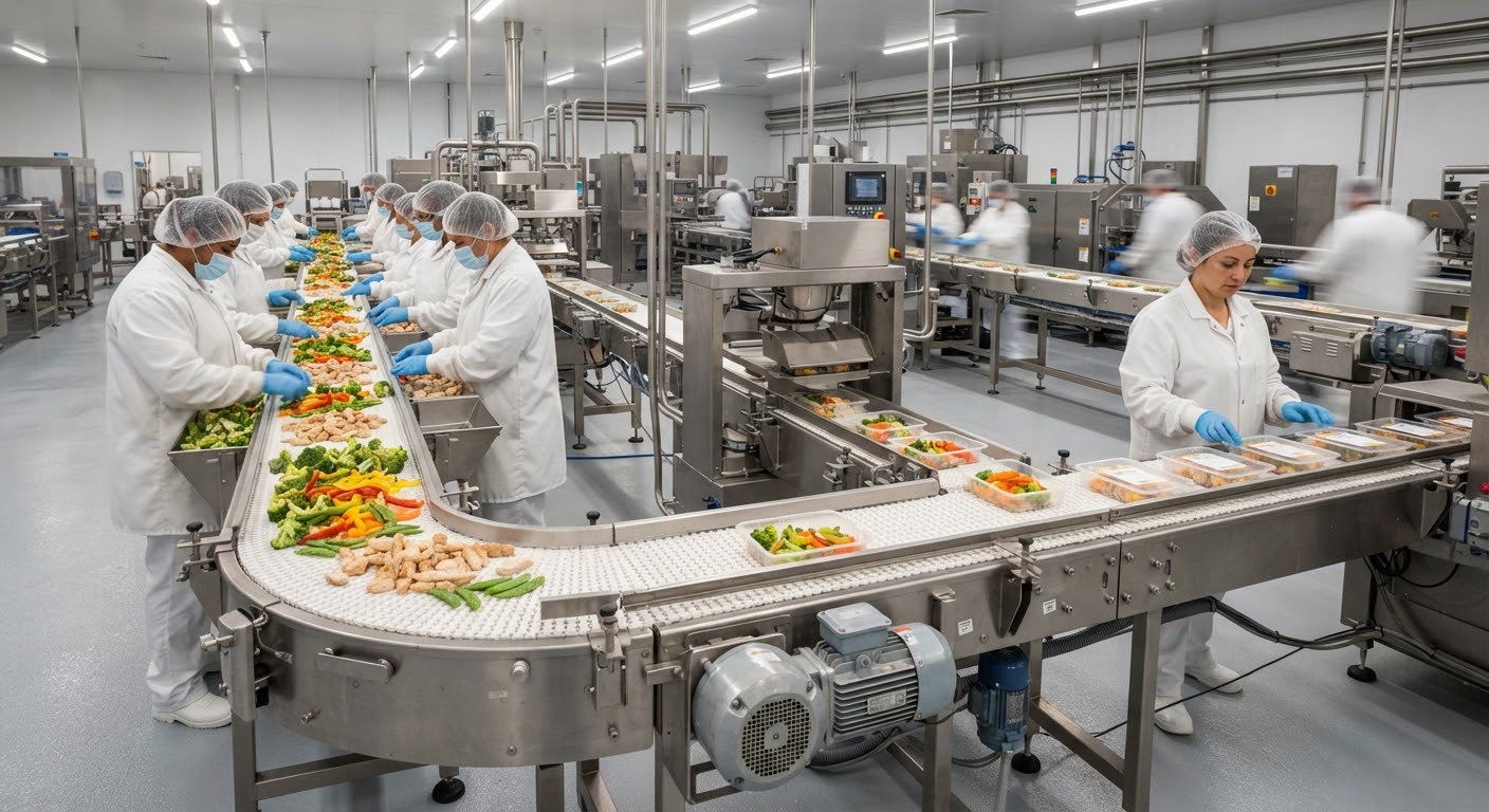 Food processing conveyor line