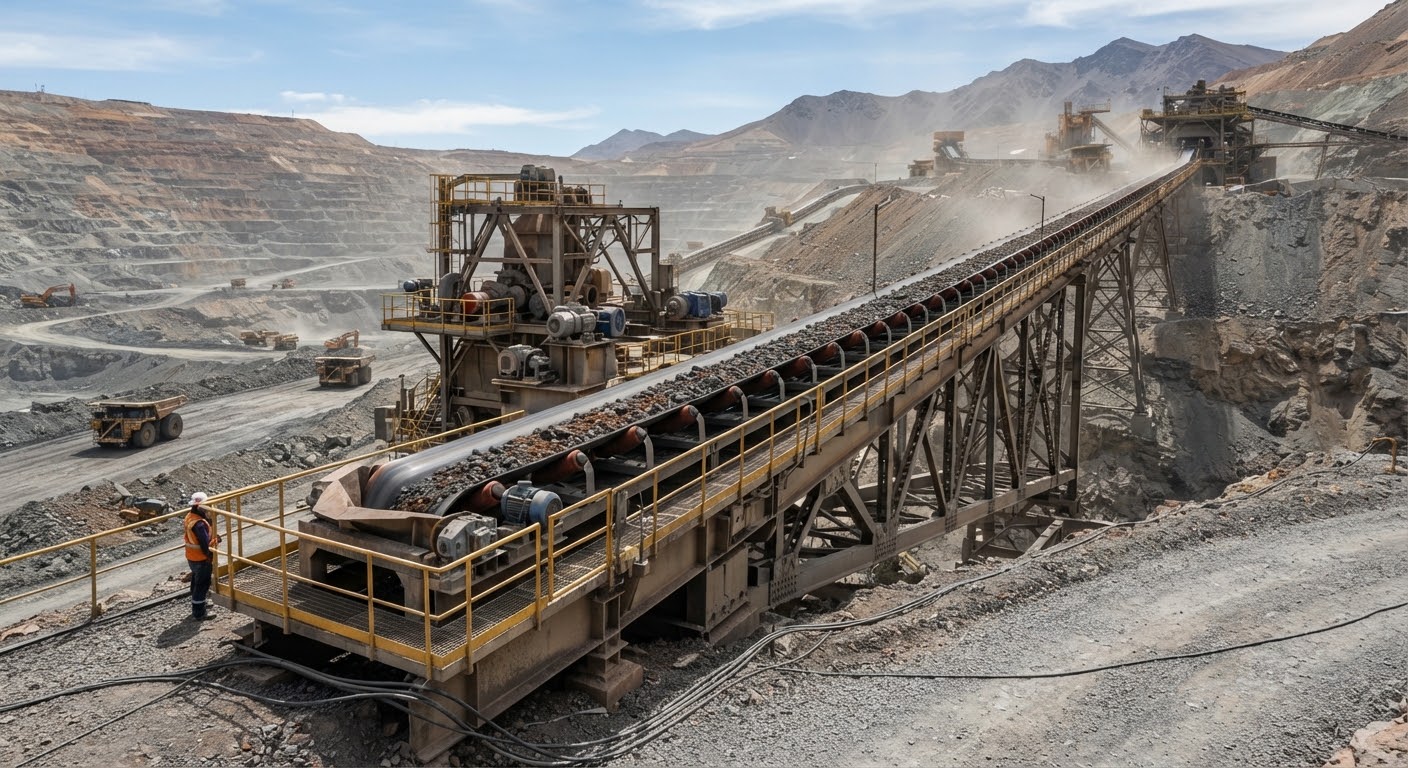 Heavy duty mining conveyor